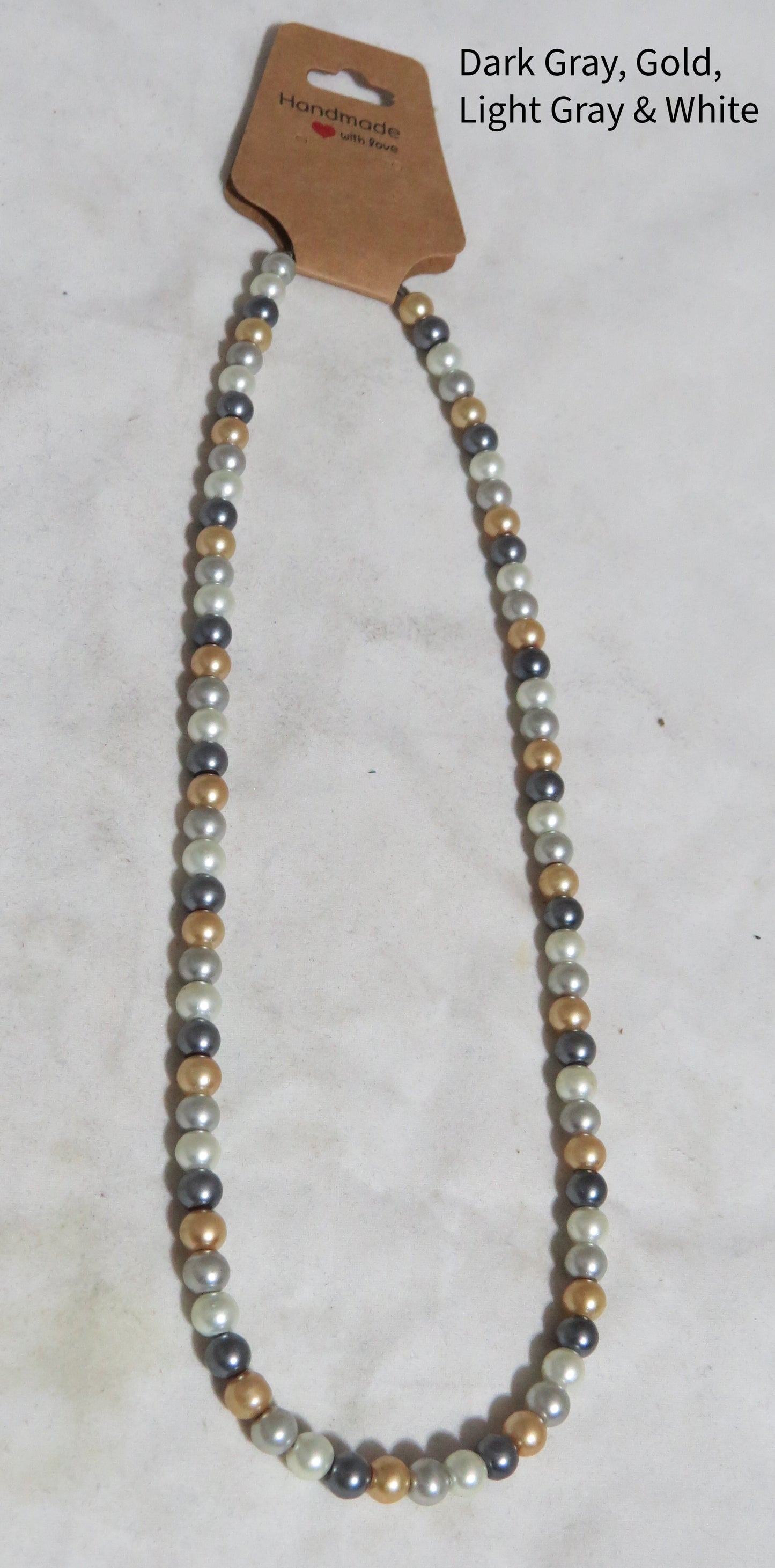 4 Color Glass Pearl Necklace