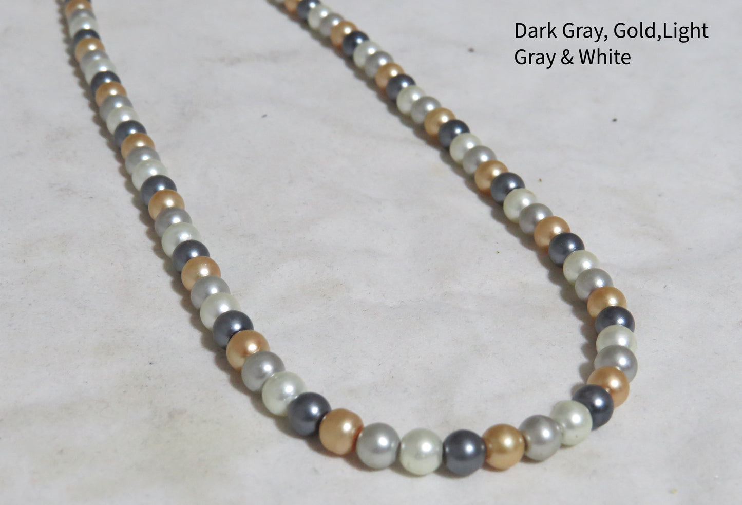 4 Color Glass Pearl Necklace