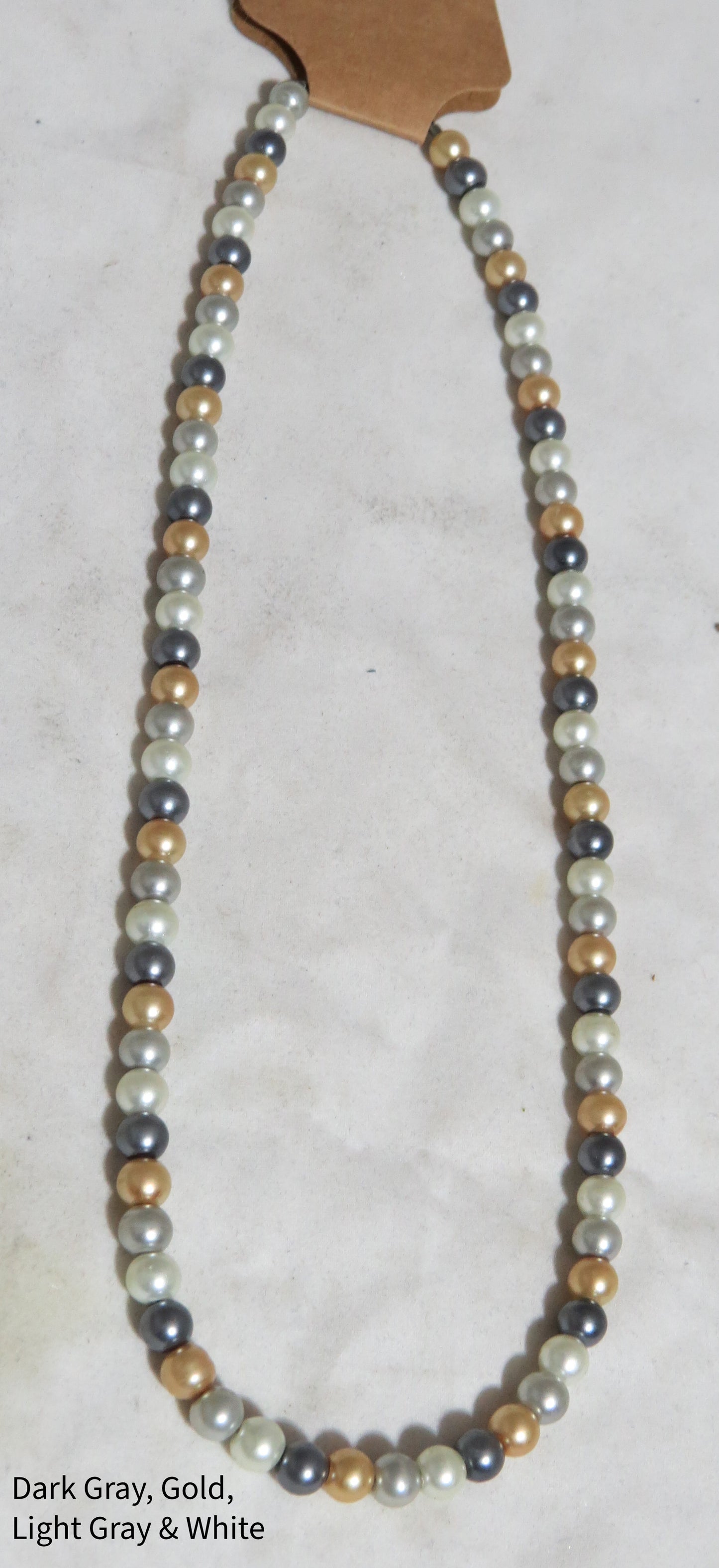 4 Color Glass Pearl Necklace