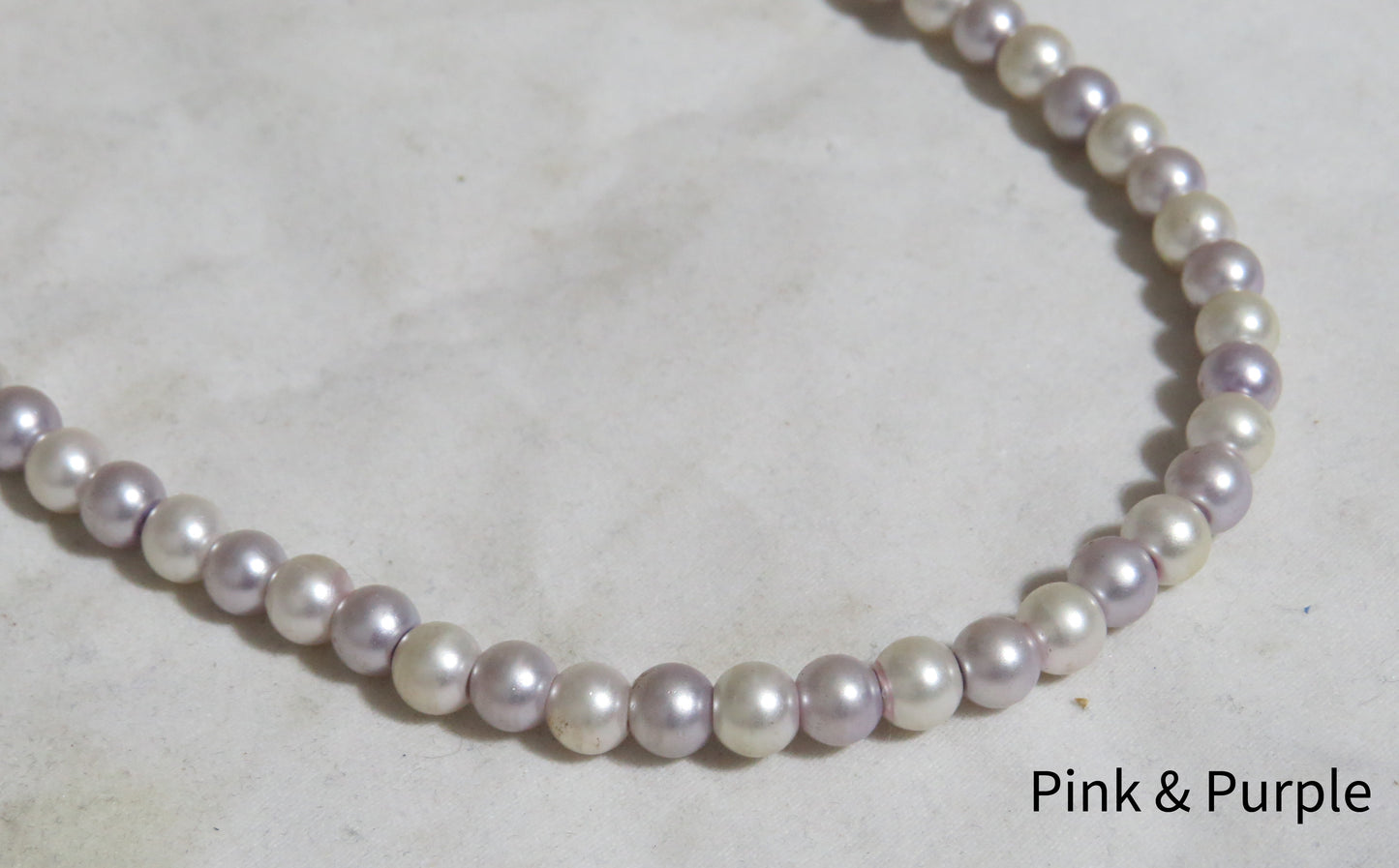 Pink & Purple Glass Pearl Necklace