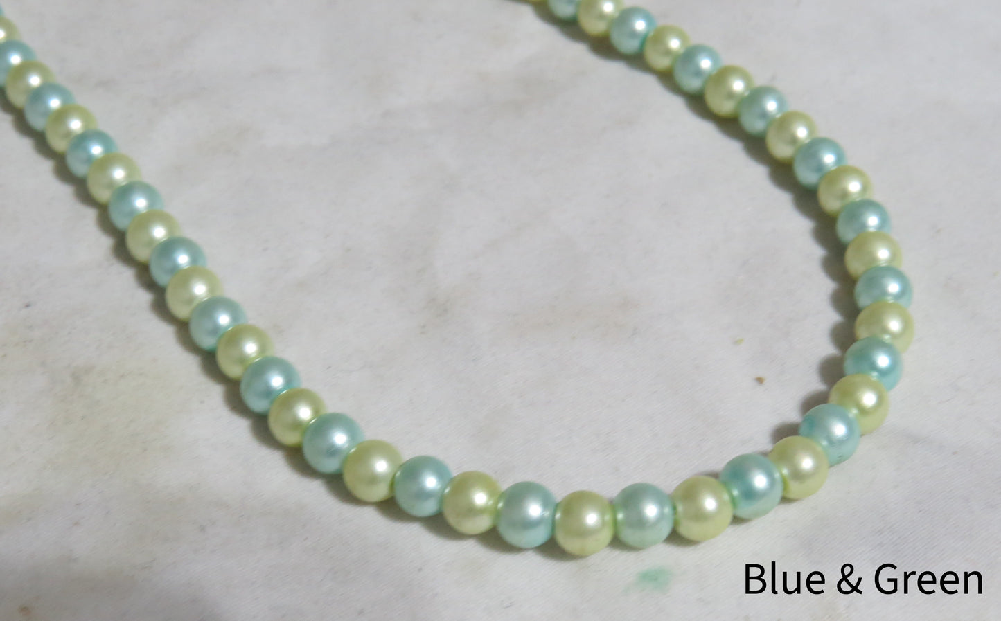 Blue & Green Glass Pearl Necklace