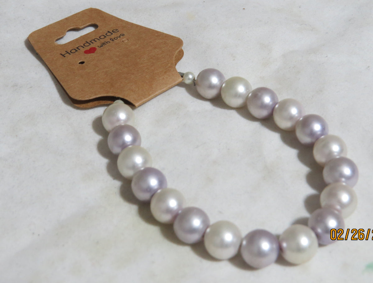 Pink & Purple Glass Pearl Bracelet