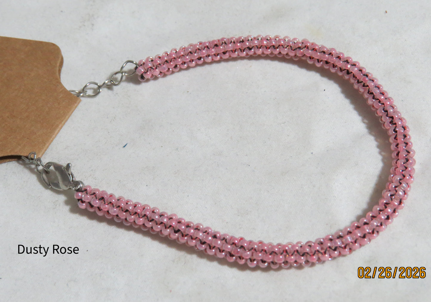 Dark Pink Tubular Peyote Bracelet