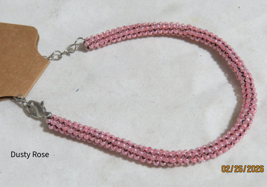 Dark Pink Tubular Peyote Bracelet