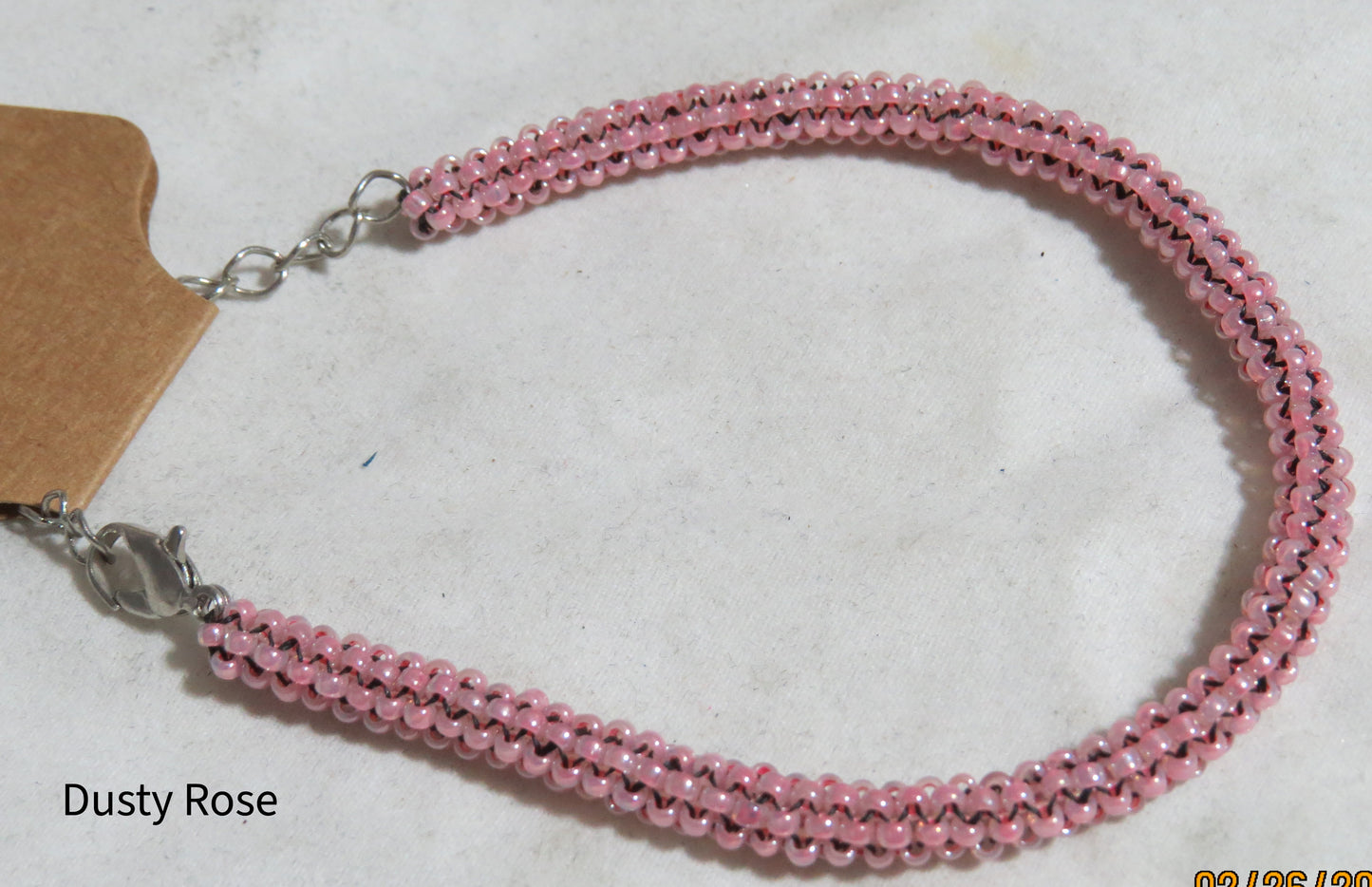 Dark Pink Tubular Peyote Bracelet