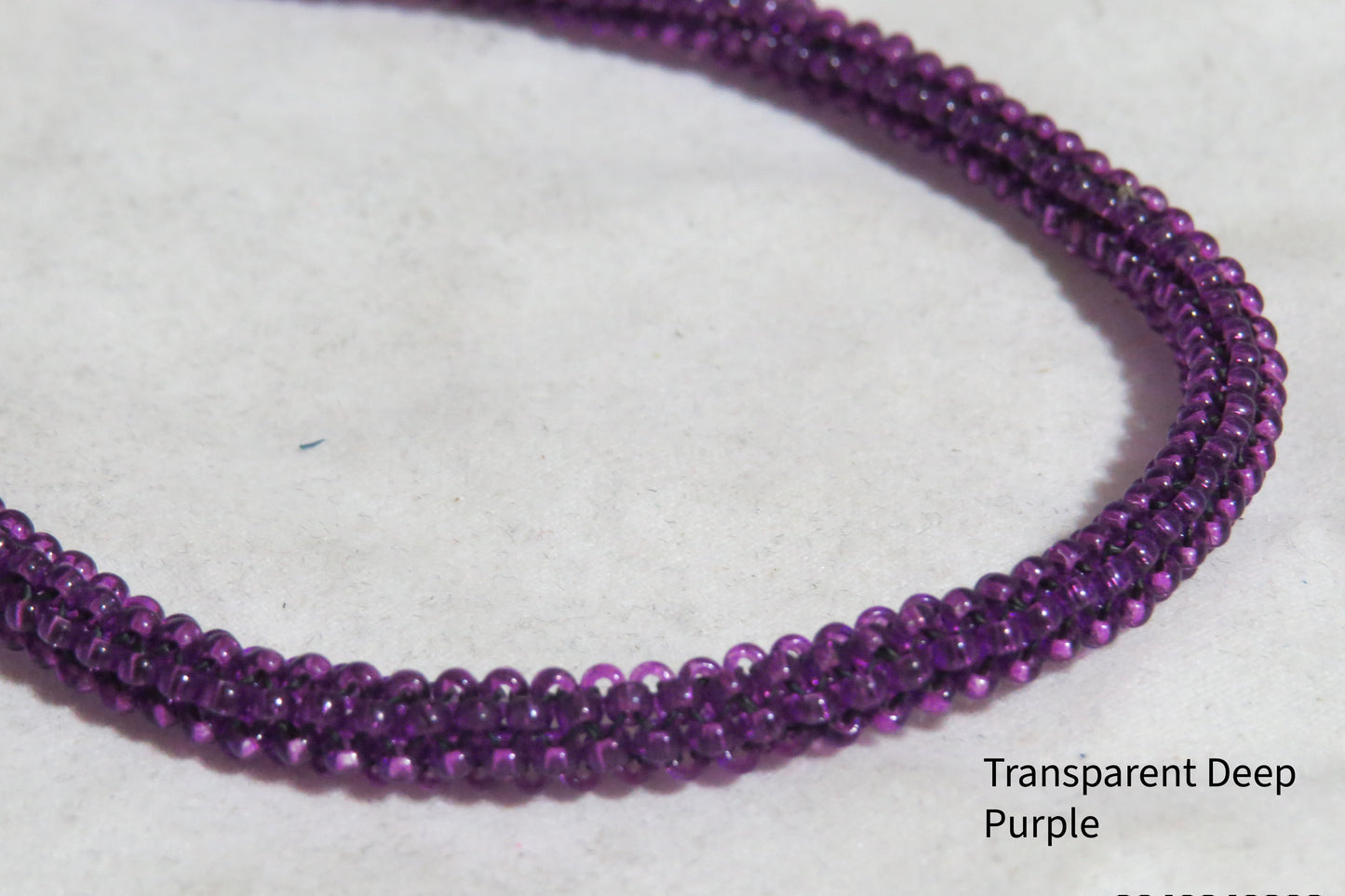 Transparent Dark Purple Tubular Peyote Bracelet