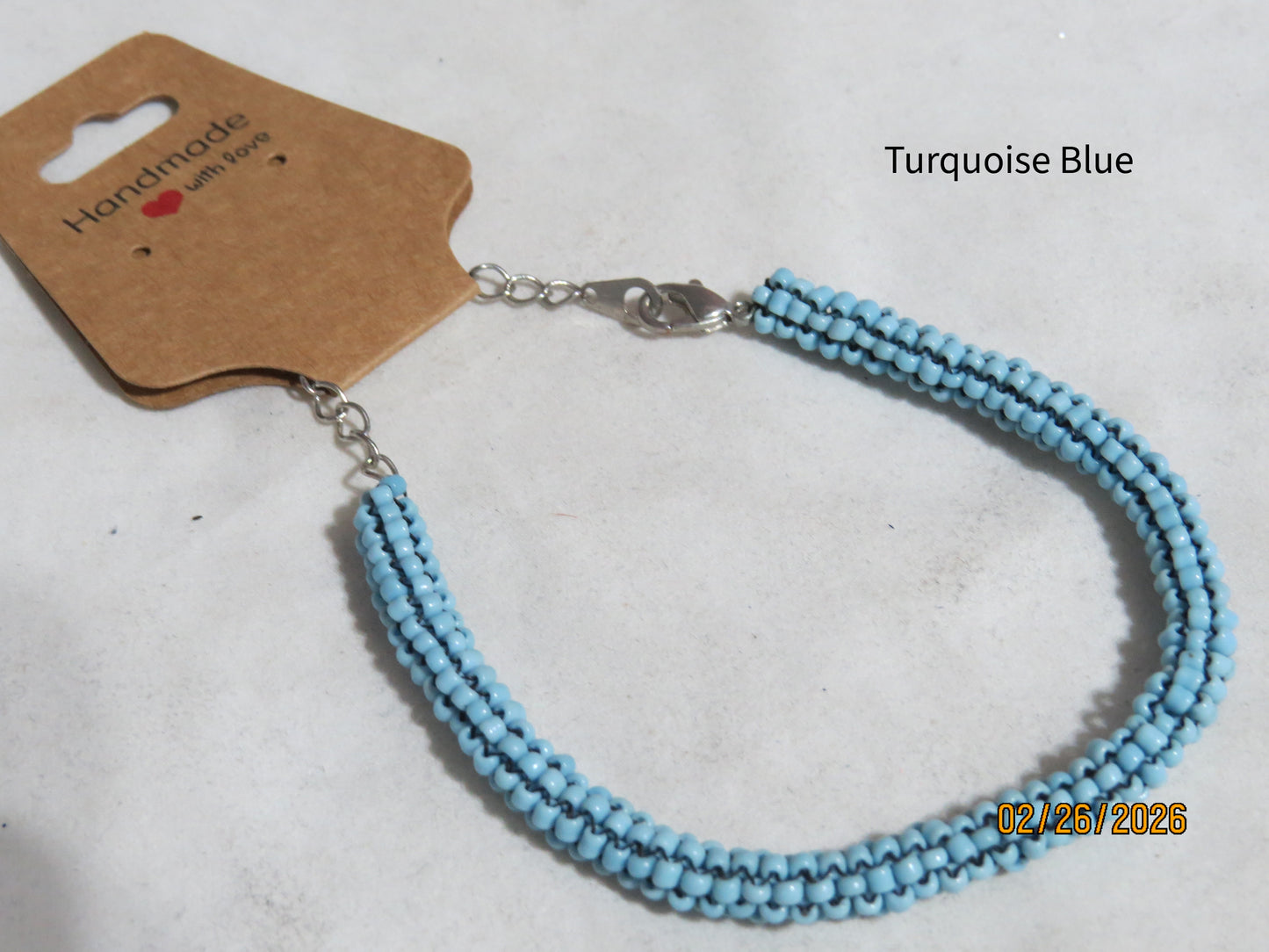 Turquoise Blue Tubular Peyote Bracelet