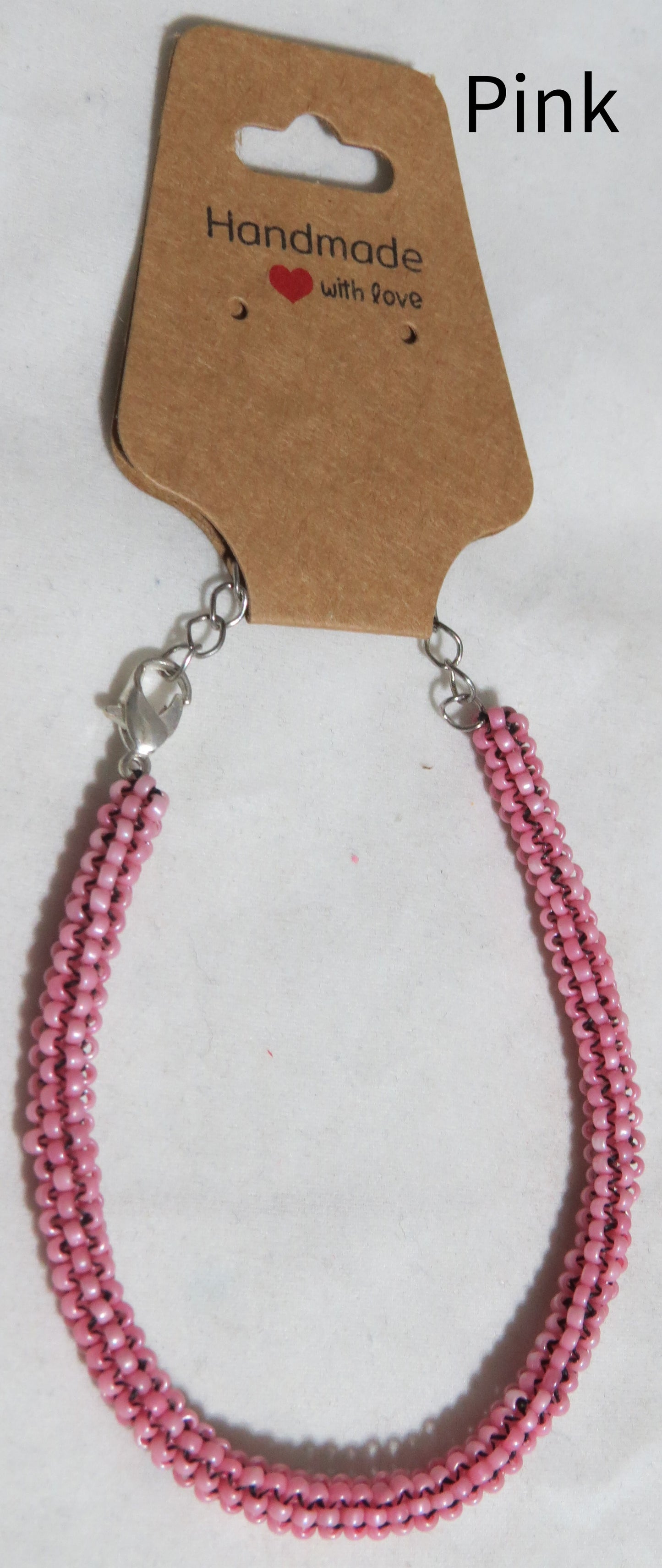 Pink Tubular Peyote Bracelet