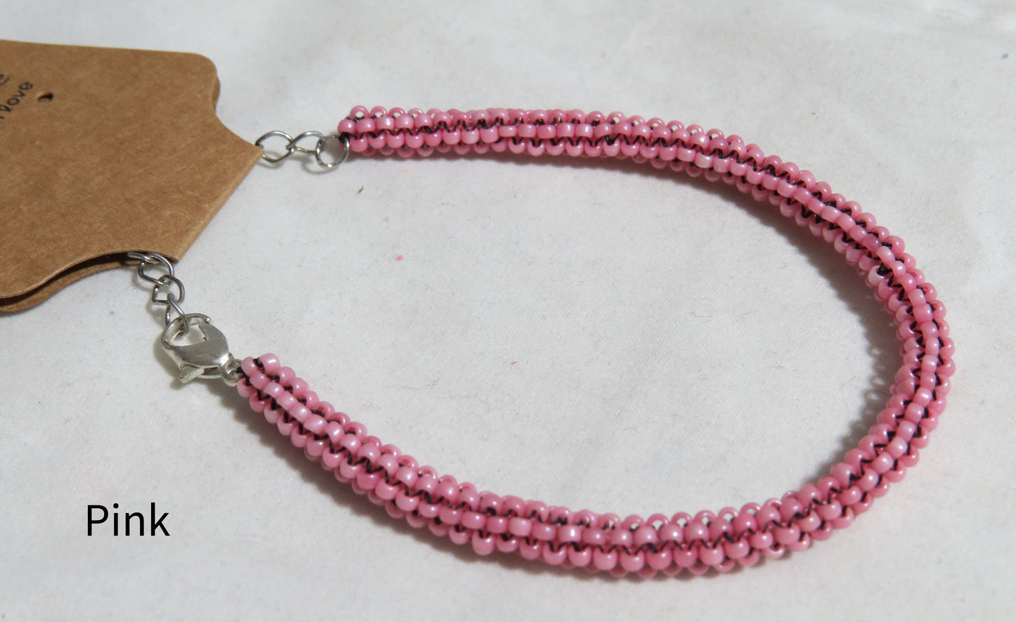 Pink Tubular Peyote Bracelet