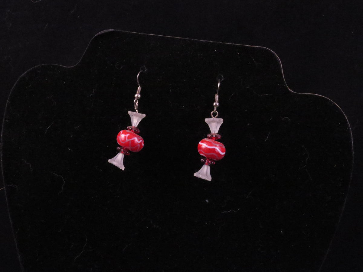 Handmade Christmas Candy Beaded Earrings