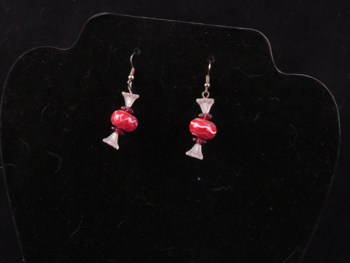 Handmade Christmas Candy Beaded Earrings