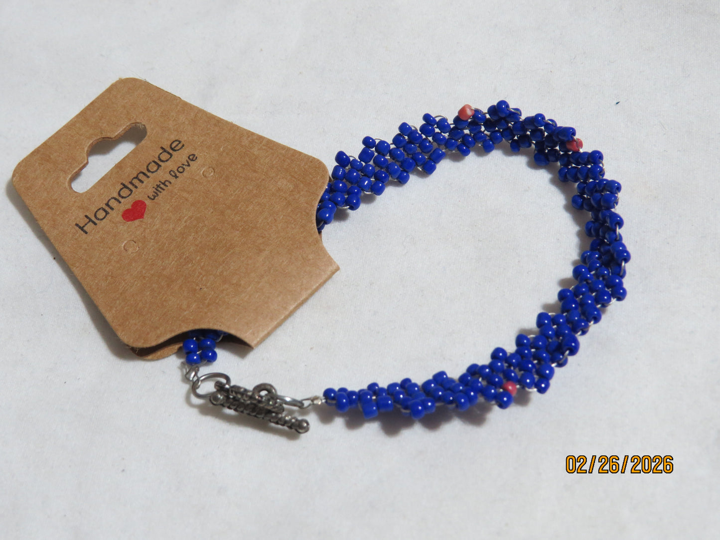 Opaque Blue Simple Strap Peyote Bracelet