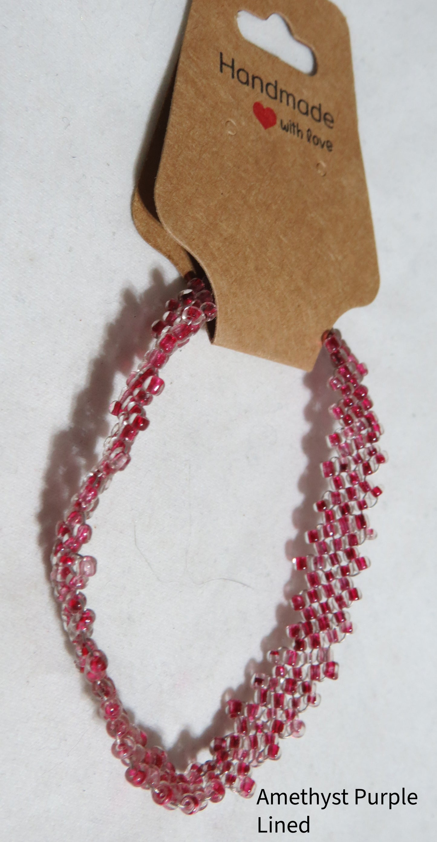 Amethyst Purple Simple Strap Peyote Bracelet