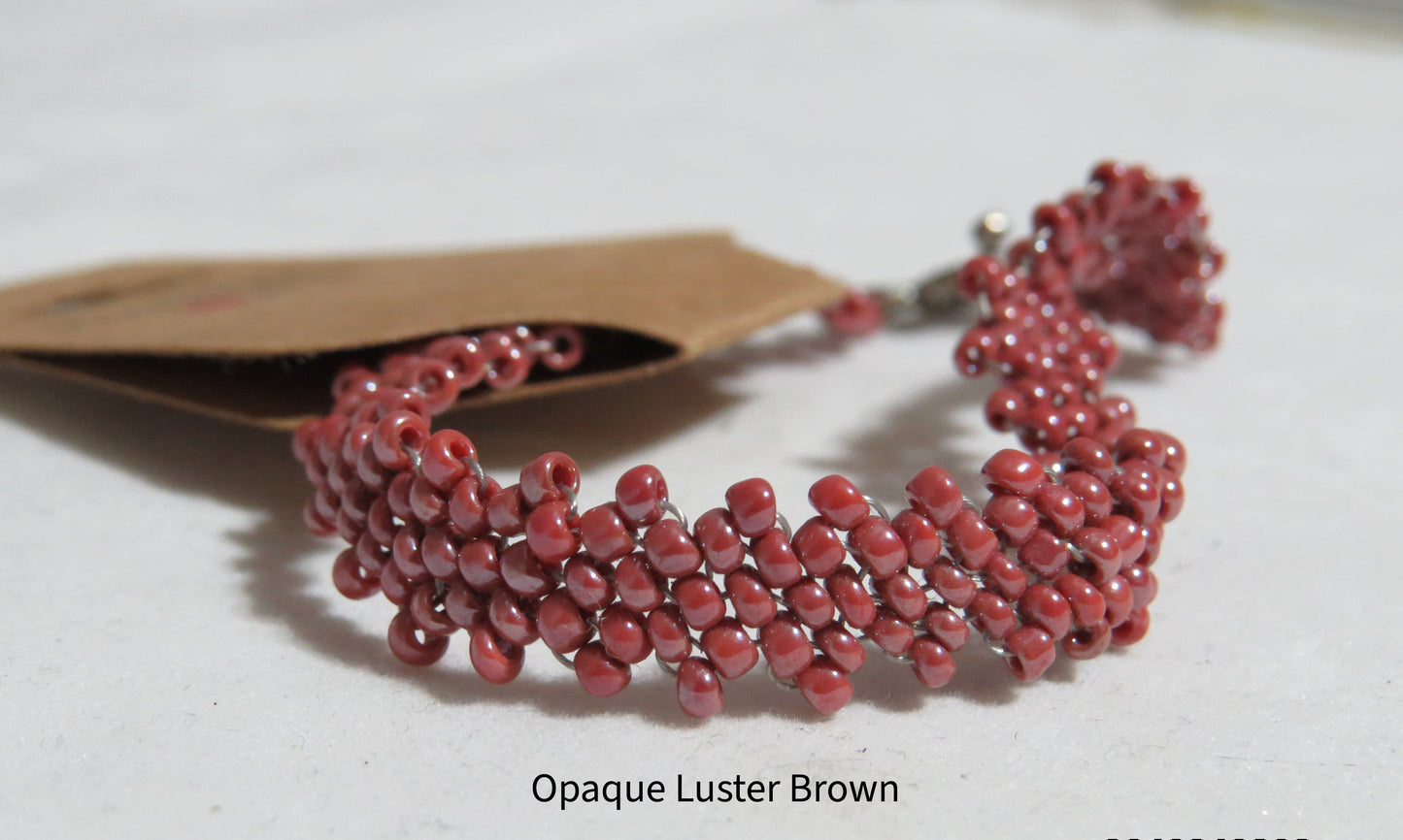 Opaque Luster Brown Peyote Simple Strap Bracelet