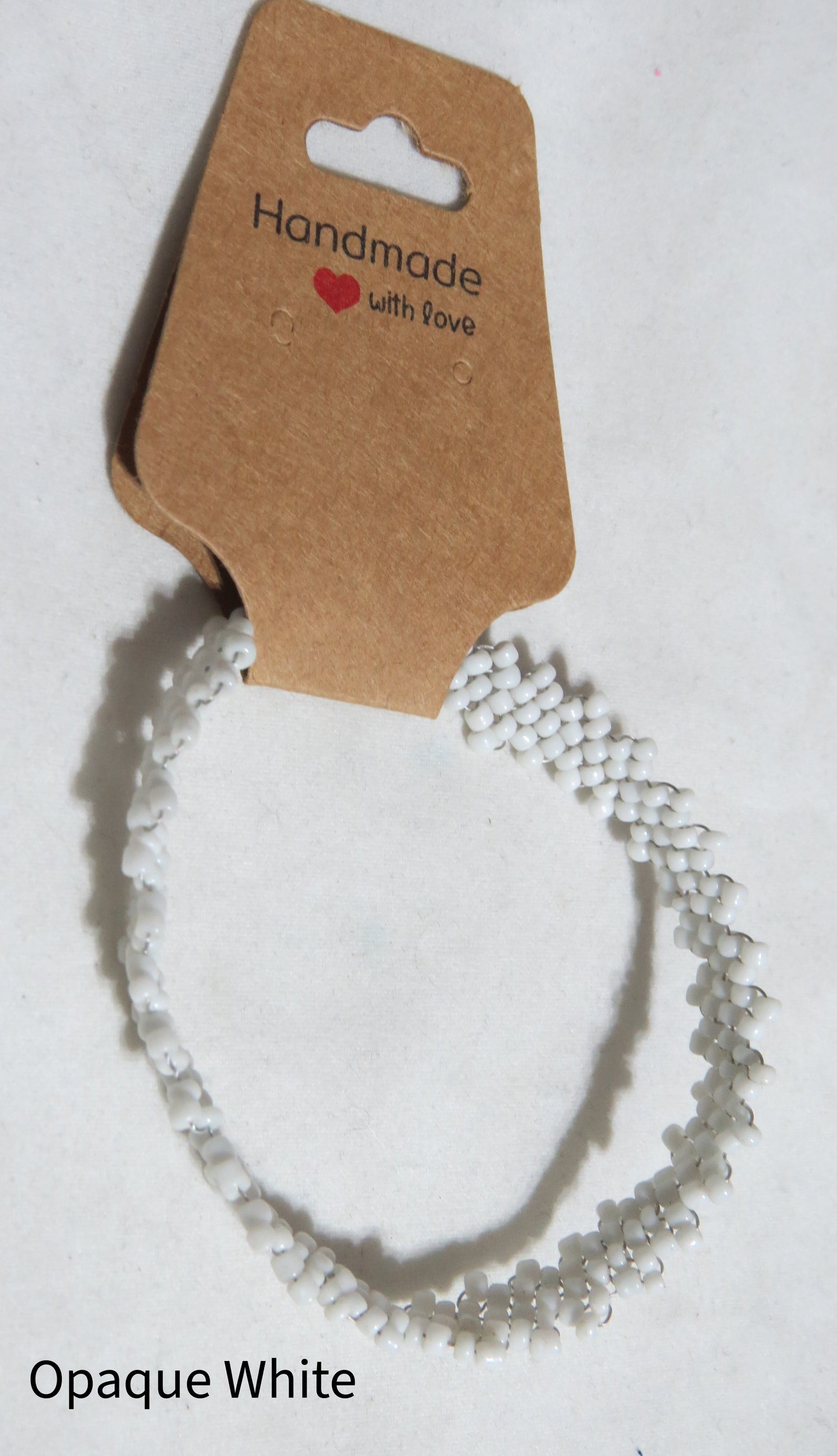 Opaque White Peyote Simple Strap Bracelet