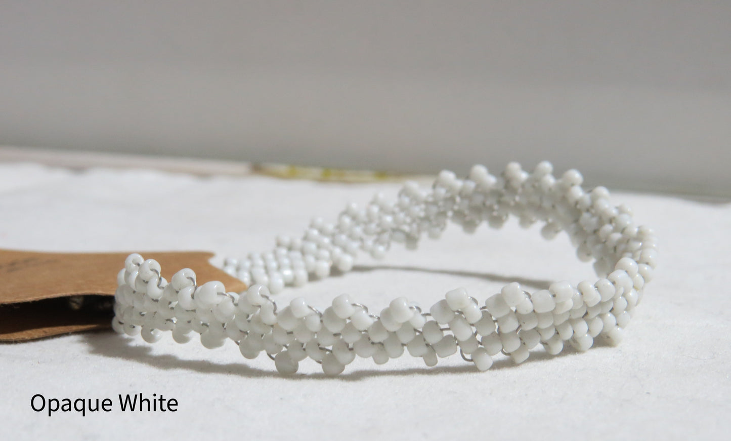 Opaque White Peyote Simple Strap Bracelet