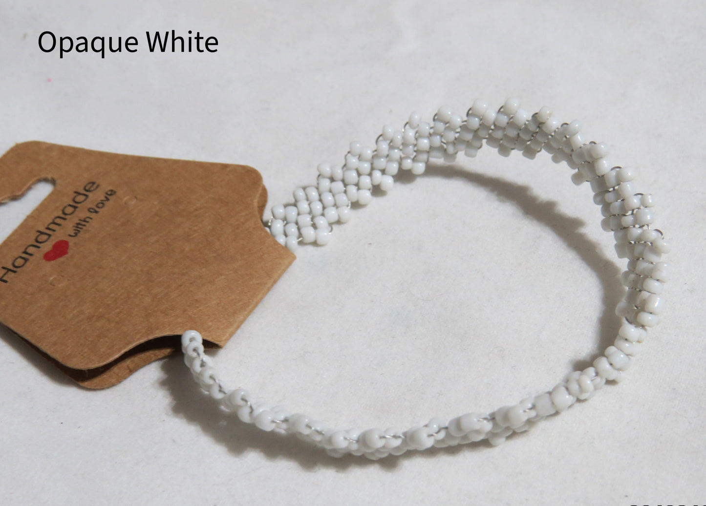 Opaque White Peyote Simple Strap Bracelet