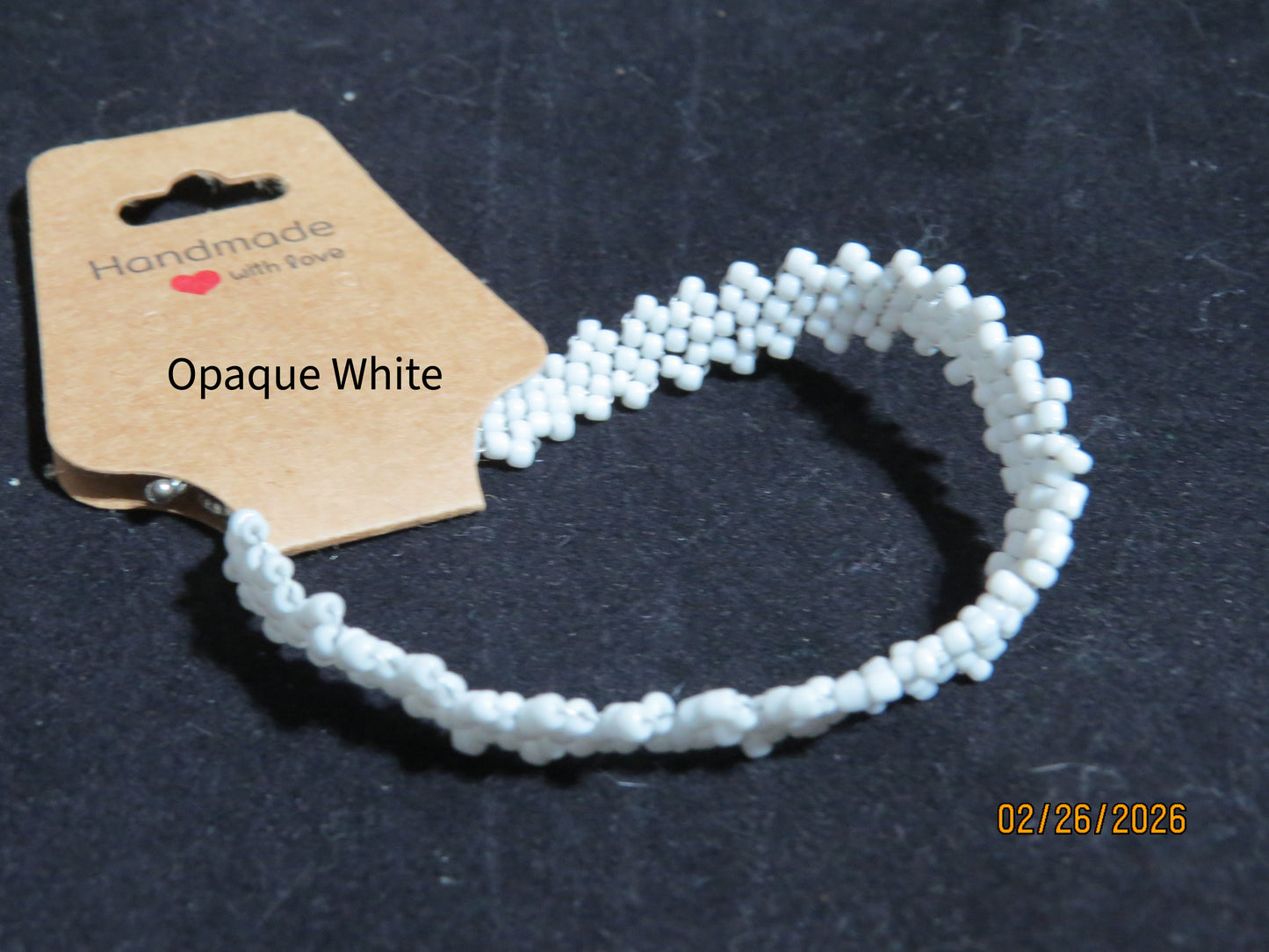 Opaque White Peyote Simple Strap Bracelet