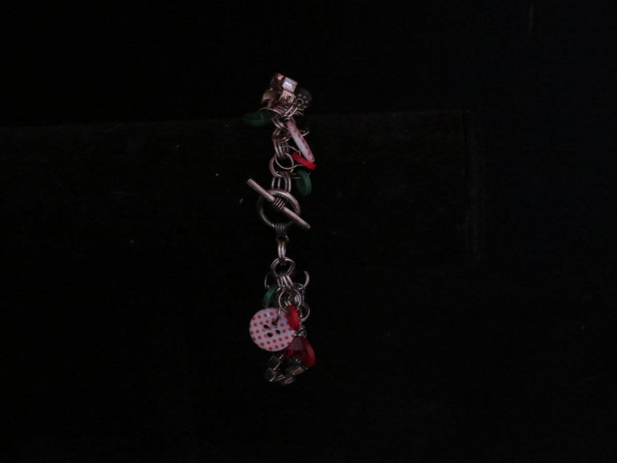 Handmade Holiday Bead & Button Bracelet