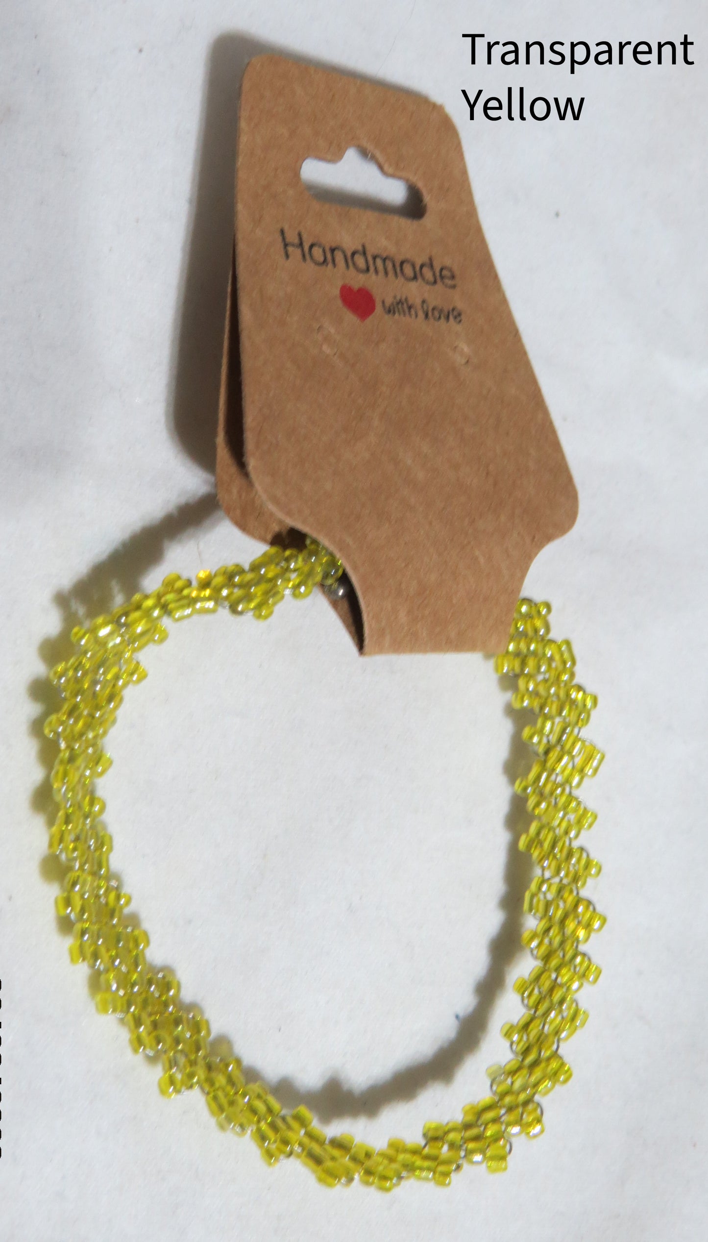 Transparent Yellow Peyote Simple Strap Bracelet