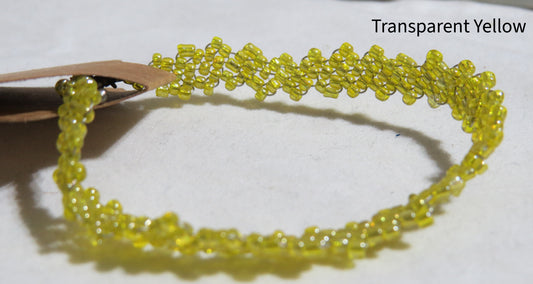 Transparent Yellow Peyote Simple Strap Bracelet