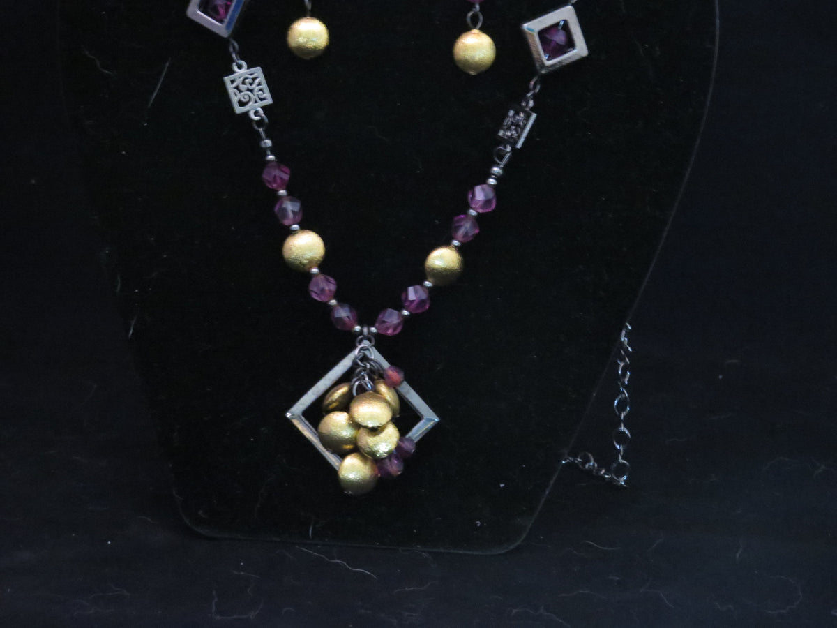 Handmade On the Diagonal Necklace & Earring Set