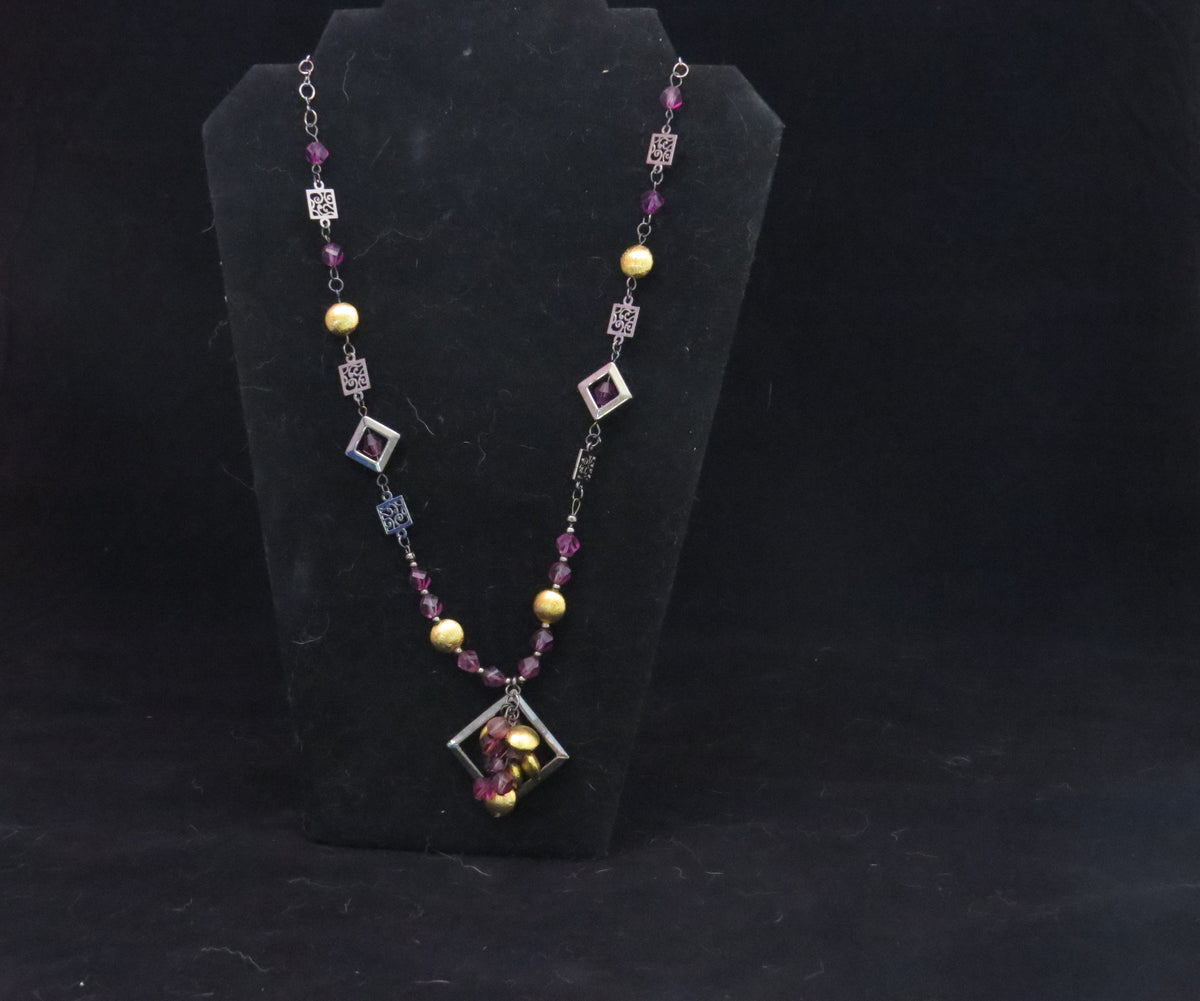 Handmade On the Diagonal Necklace & Earring Set