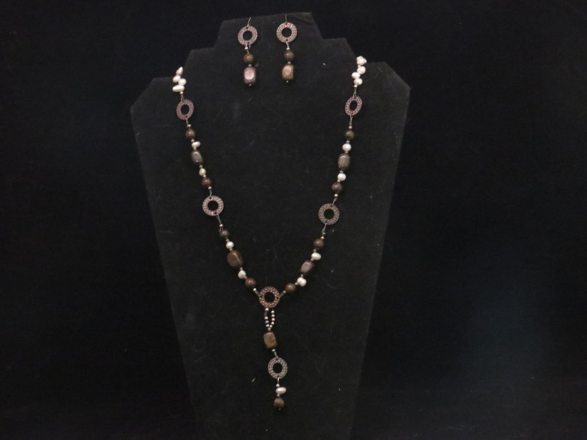 Handmade Beautiful Bronzite Necklace & Earring Set