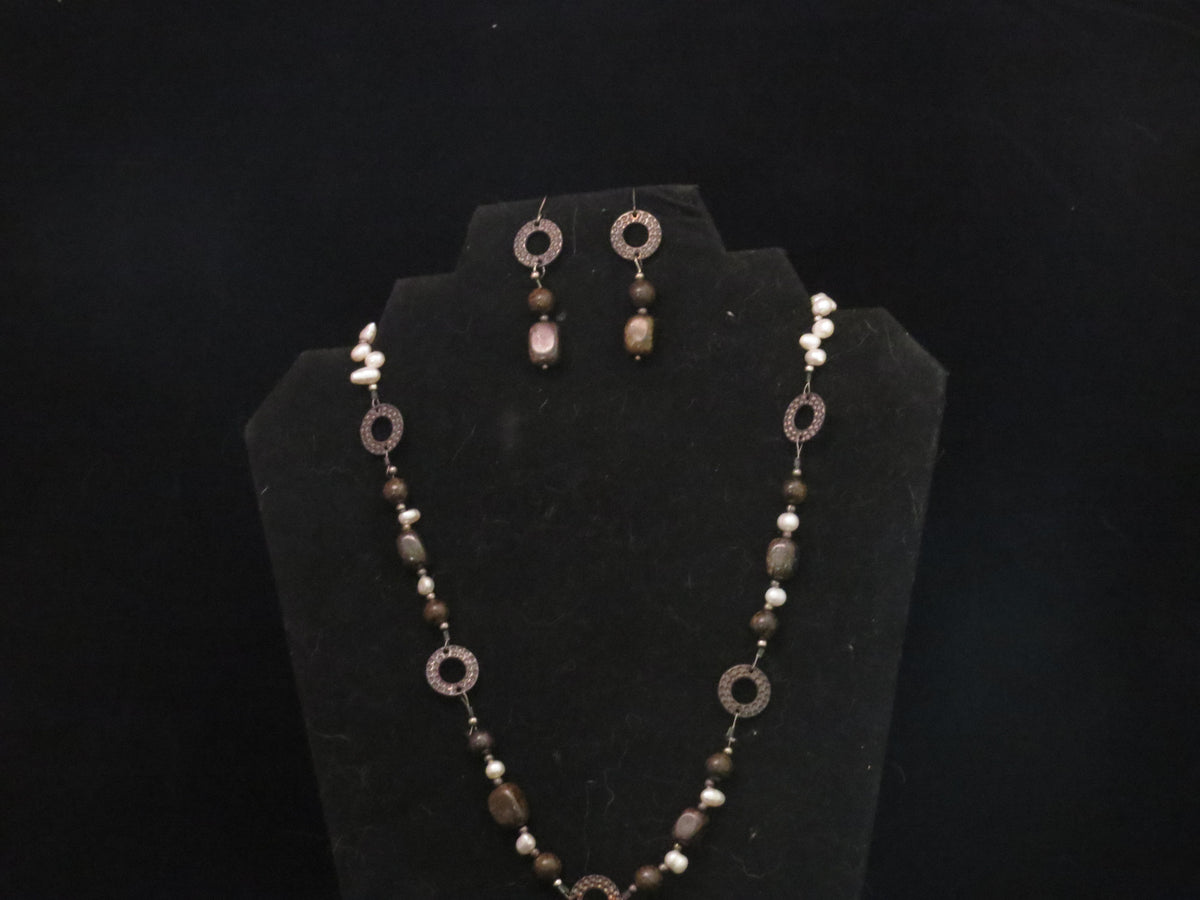 Handmade Beautiful Bronzite Necklace & Earring Set