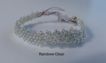 Rainbow Clear Peyote Simple Strap Bracelet