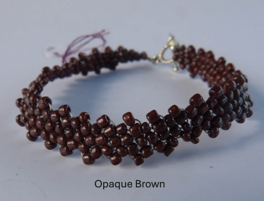 Opaque Brown Peyote Simple Strap Bracelet
