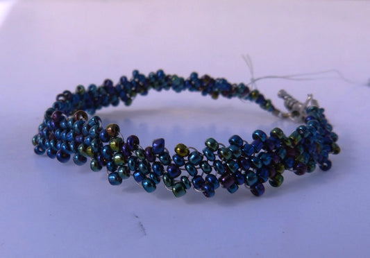 Blue Iris Peyote Simple Strap Bracelet