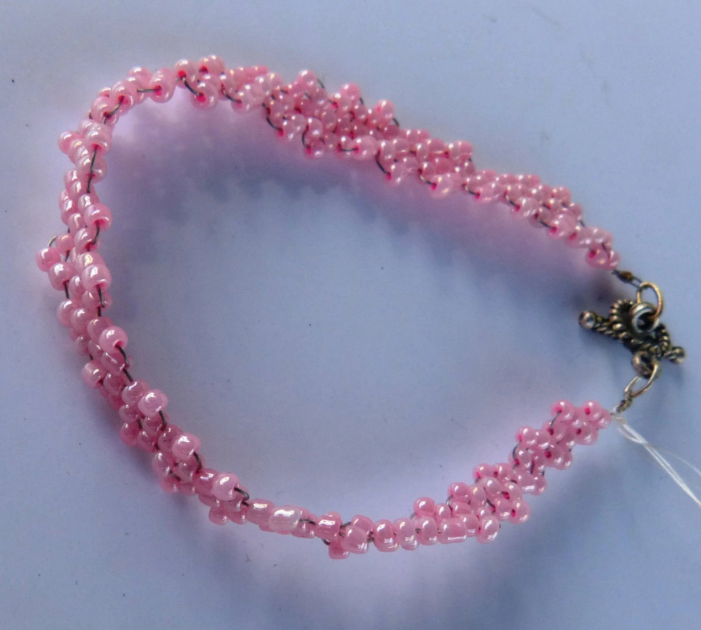 Ceylon Pink Simple Strap Peyote Bracelet