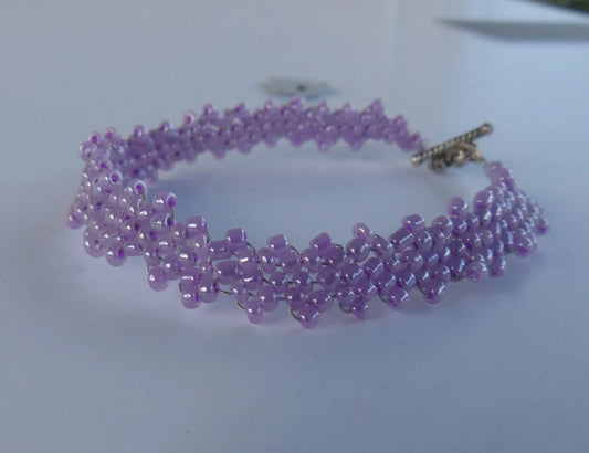 Ceylon Purple Simple Strap Peyote Bracelet