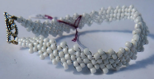 Opaque White Peyote Simple Strap Bracelet