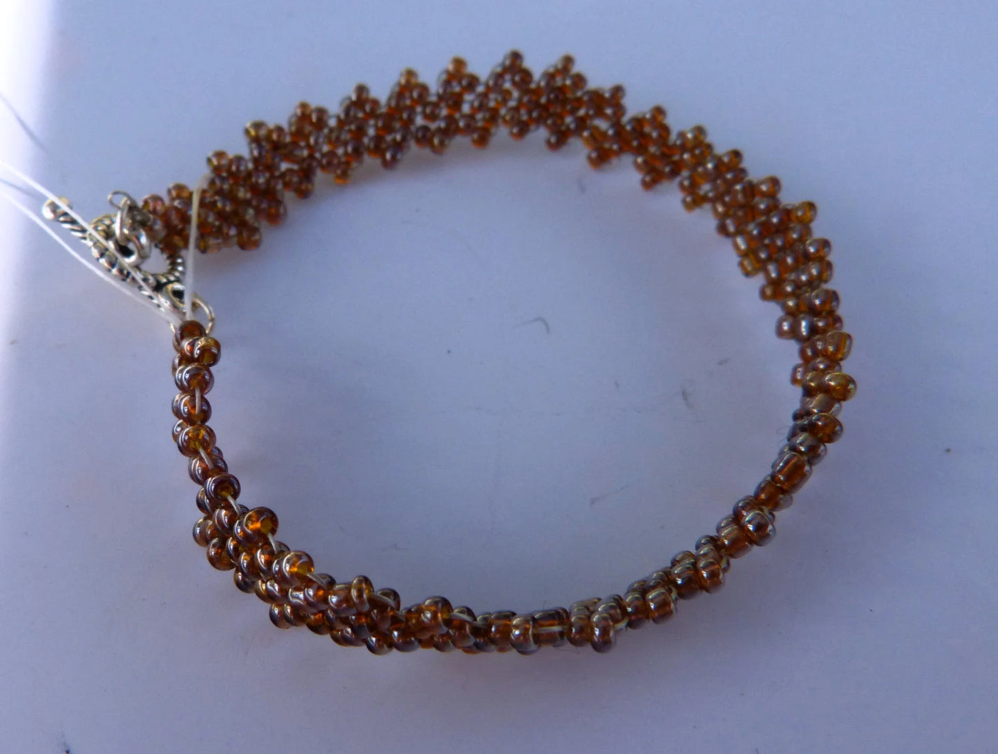 Transparent Brown Peyote Simple Strap Bracelet