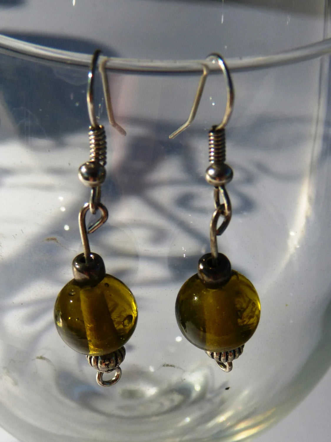 Round Amber Earrings