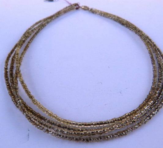 4 Strand Clear Seed Bead Necklace