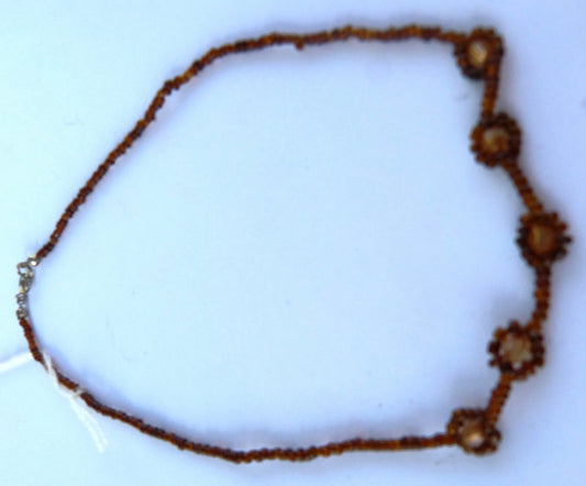 Brown Seed Beads with Bicone Necklace