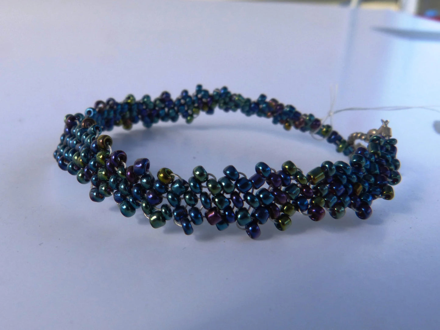 Blue Iris Peyote Simple Strap Bracelet