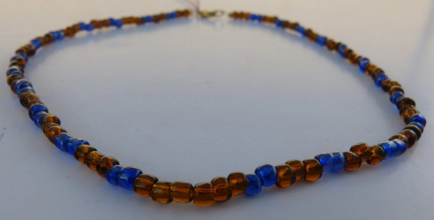 Brown & Blue Necklace