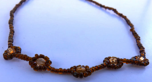 Brown Seed Beads with Bicone Necklace