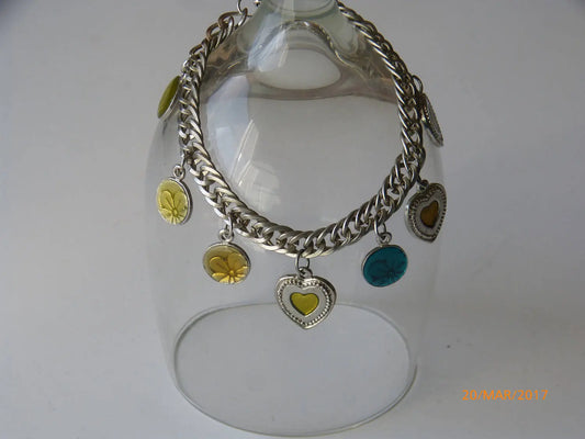 Heart & Flower Charm Bracelet