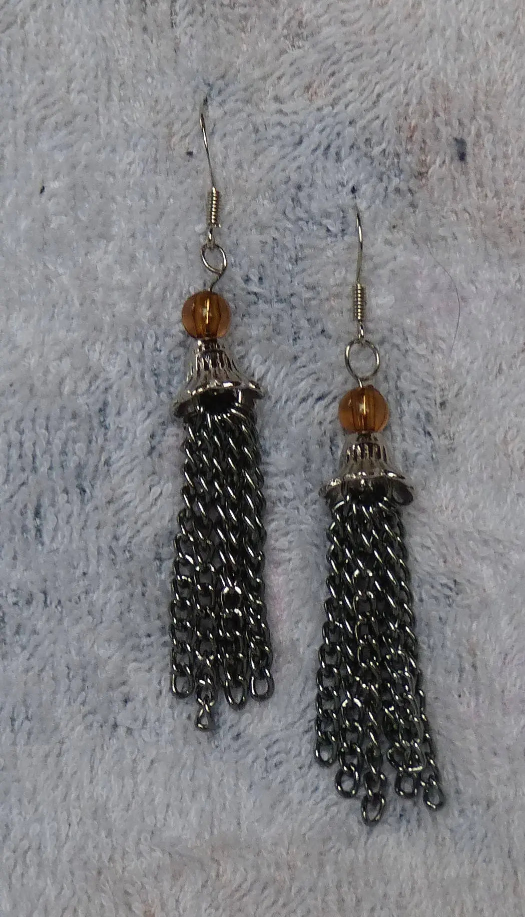 Gunmetal & Flower Earrings