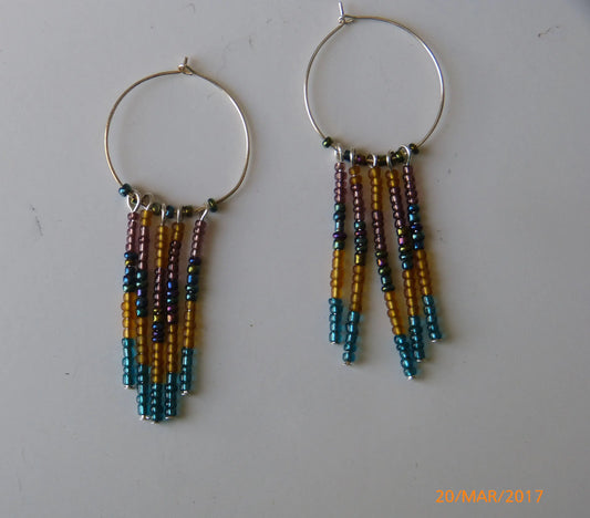 Peacock Fringe Hoops