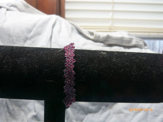 Amethyst Purple Simple Strap Peyote Bracelet