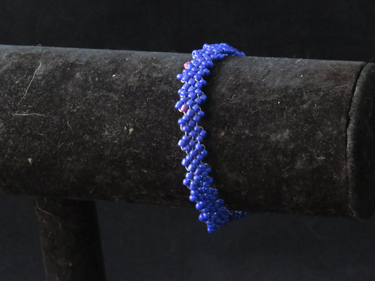 Opaque Blue Simple Strap Peyote Bracelet