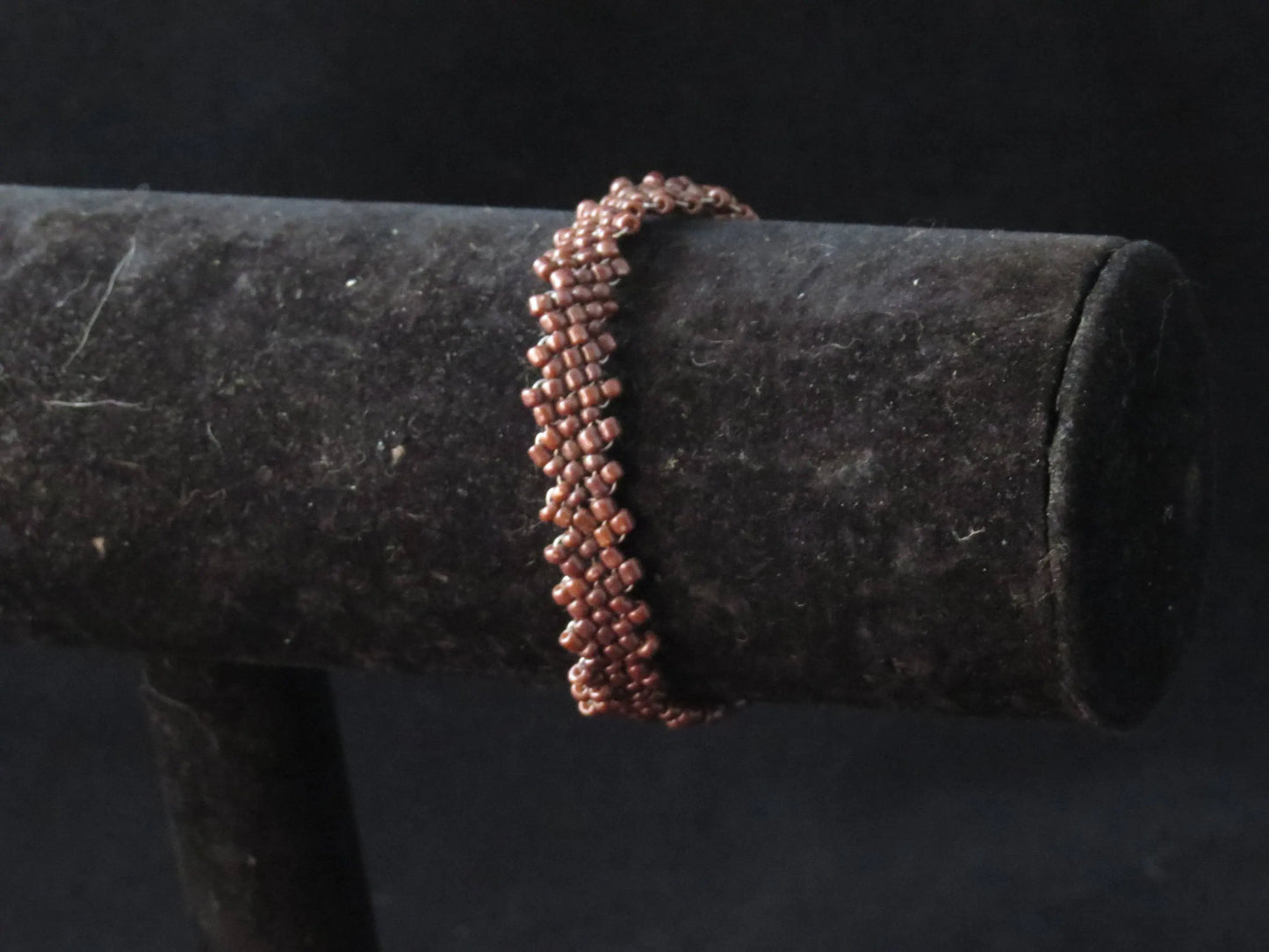 Opaque Brown Peyote Simple Strap Bracelet