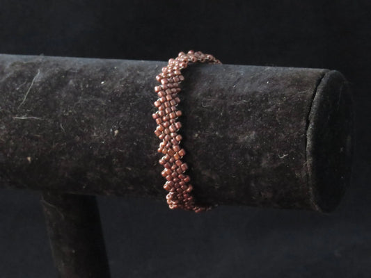 Opaque Brown Peyote Simple Strap Bracelet