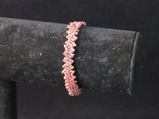 Opaque Luster Brown Peyote Simple Strap Bracelet